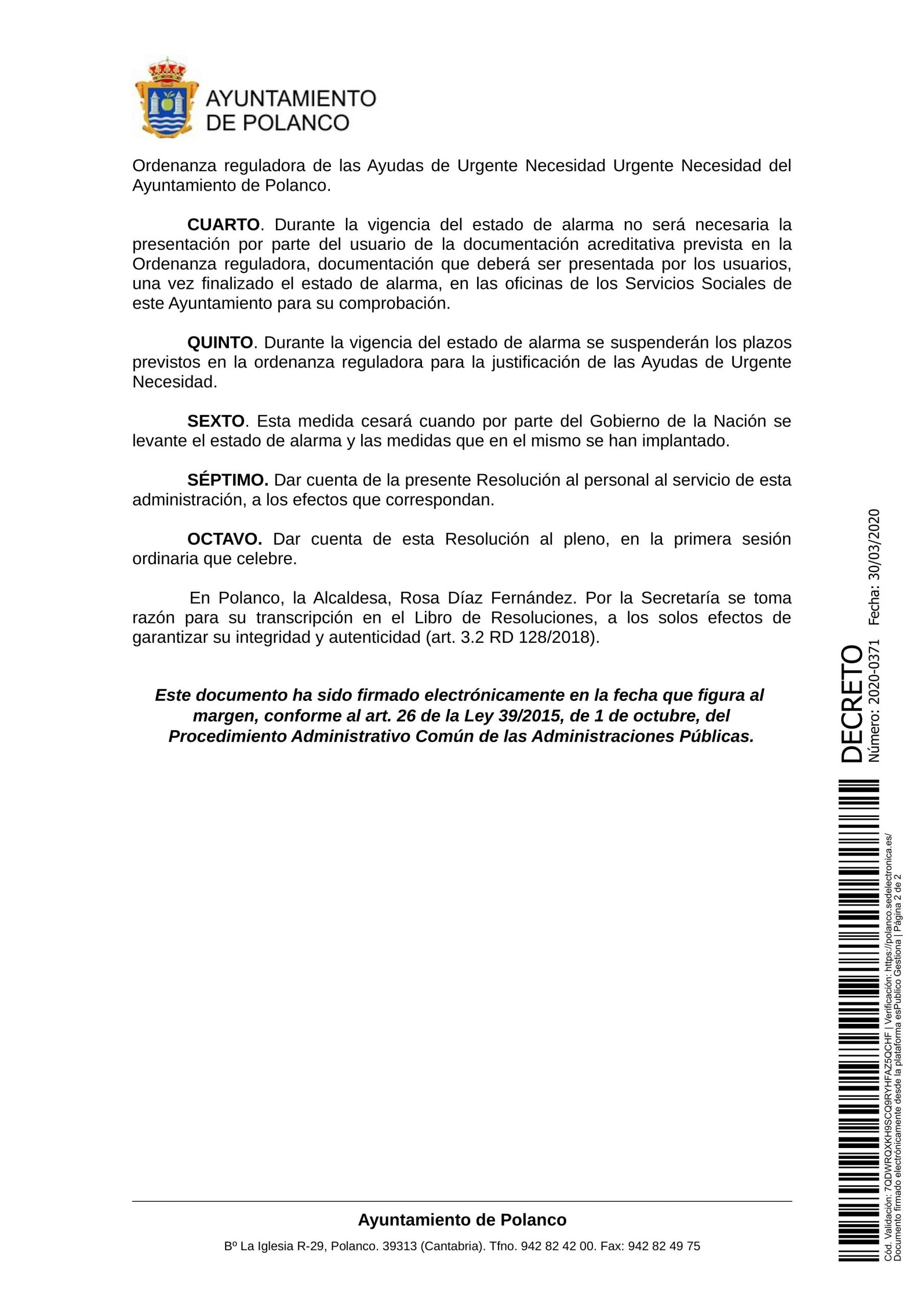 Polanco agiliza los trámites para la concesión de las ayudas sociales ...