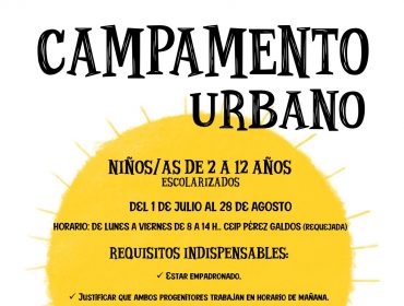 Cartel del campamento urbano 2020