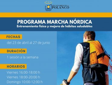 Cartel de la actividad de marchas nórdicas en Polanco