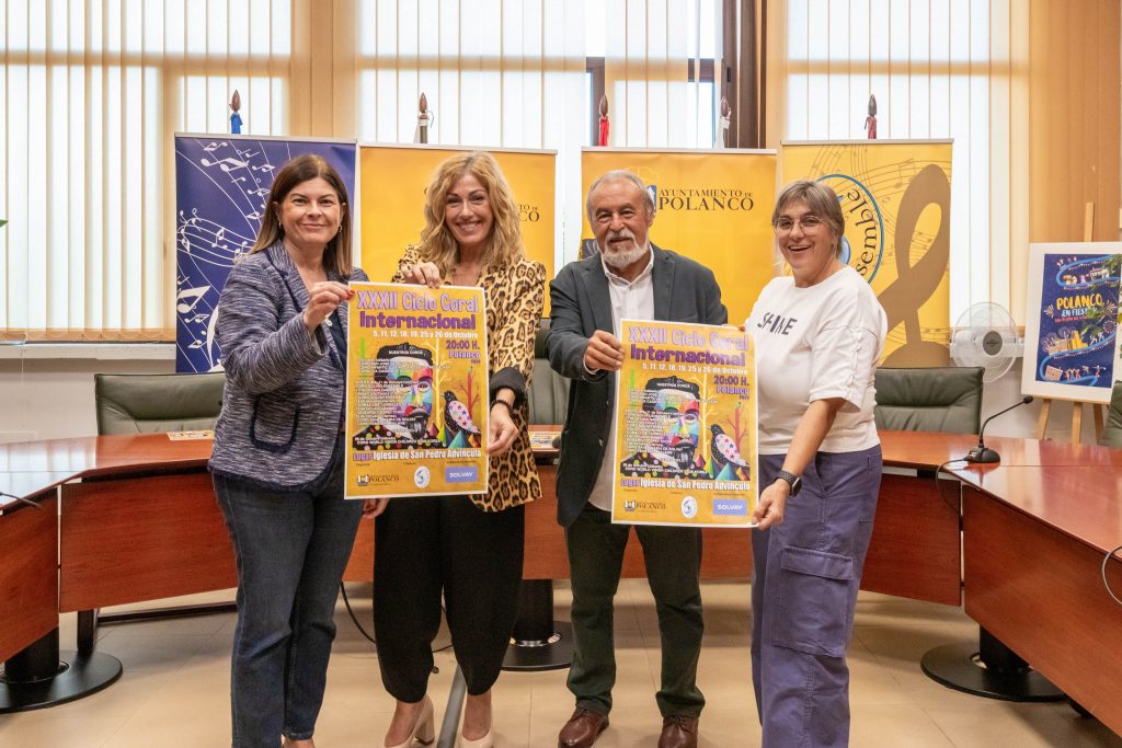 Alcaldesa y autoridades durante la presentación de la XXXI edición del Ciclo Coral Internacional de Polanco