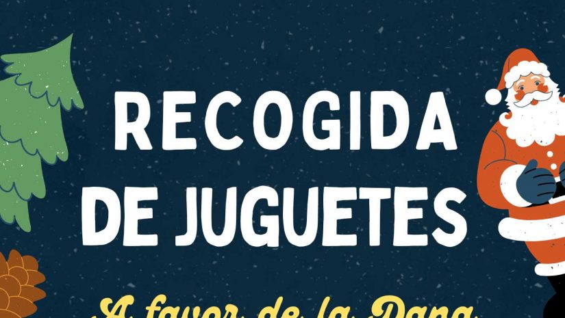 Cartel recogida de juguetes y material escolar nuevo para los damnificados por la DANA