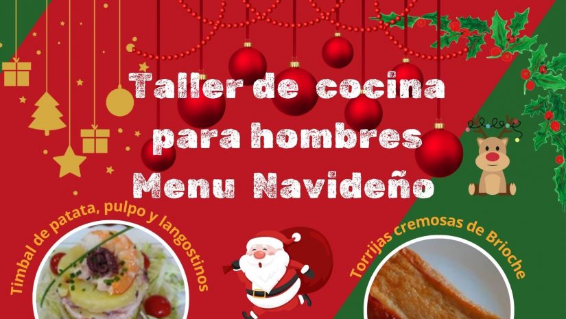 Cartel Taller de cocina para hombres