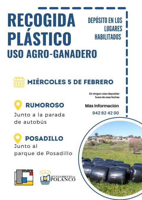 Recogida de plásticos de uso agro-ganaderos el día 5 de febrero de 2025