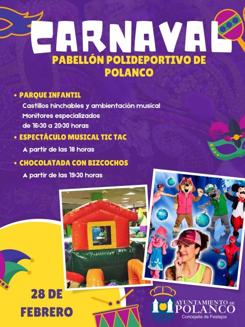 Carnaval infantil el día 28 de febrero de 2025 en el Pabellón polideportivo de Polanco