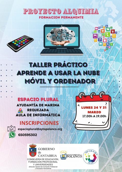 Cartel programa Alquimia nube movil y ordenador