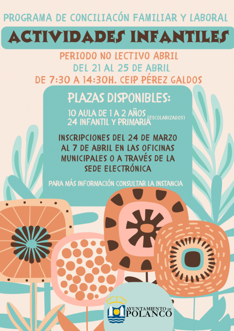 Cartel Programa de conciliación familiar (Semana Santa)