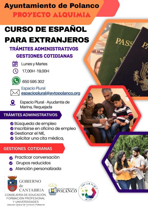Cartel curso de español para extranjeros
