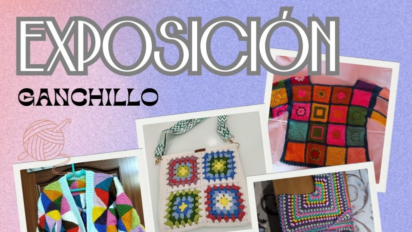 Cartel exposición talleres ganchillo y fotografía