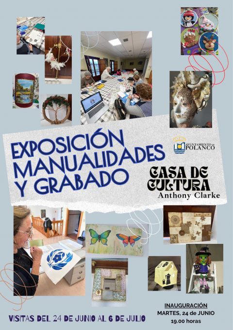 Cartel exposicion de manualidades y grabado