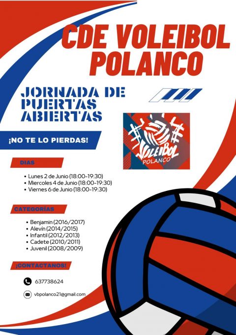 Cartel Jornada de puertas abierta CDE Voleibol