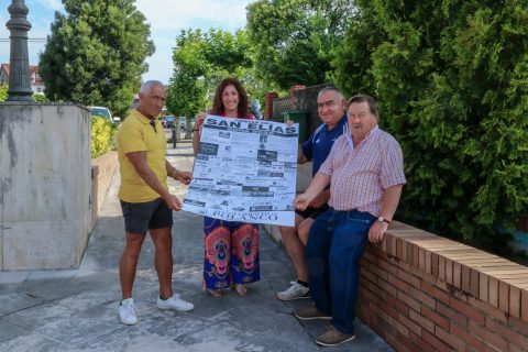 Las alcaldesa, Rosa Díaz; el concejal de Festejos, Fernando Sañudo, y responsables de la comisión organizadora
