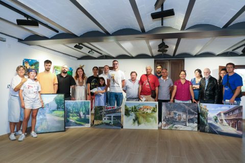 Autoridades, jurado y ganadores del concurso de pintura al aire libre de Polanco