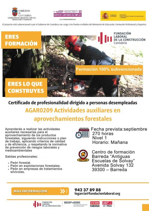 Cartel Actividades Auxiliares forestales