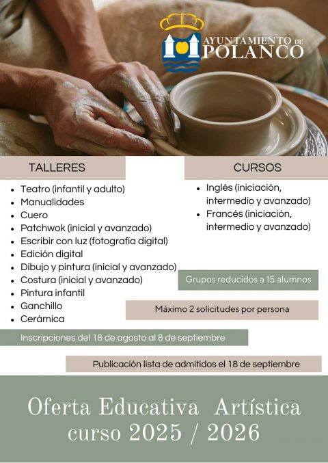 Cartel Oferta educativa - artística curso 2025 2026
