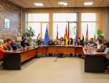 oncejales de PRC, PP y Vox votando a favor de la moción sobre las mejoras en la autovía