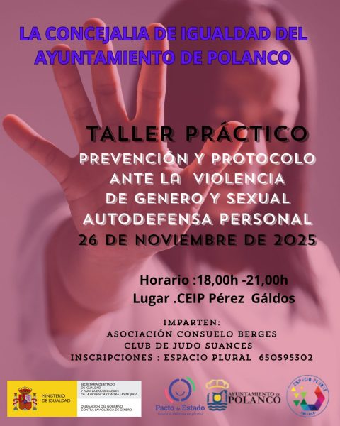 Cartel Taller de Autodefensa personal noviembre