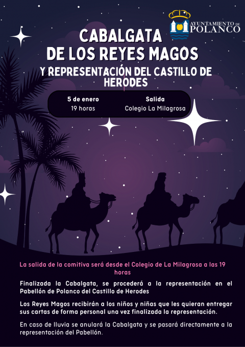 Cartel Cabalgata de Reyes 2026 y representación del Castillo de Herodes