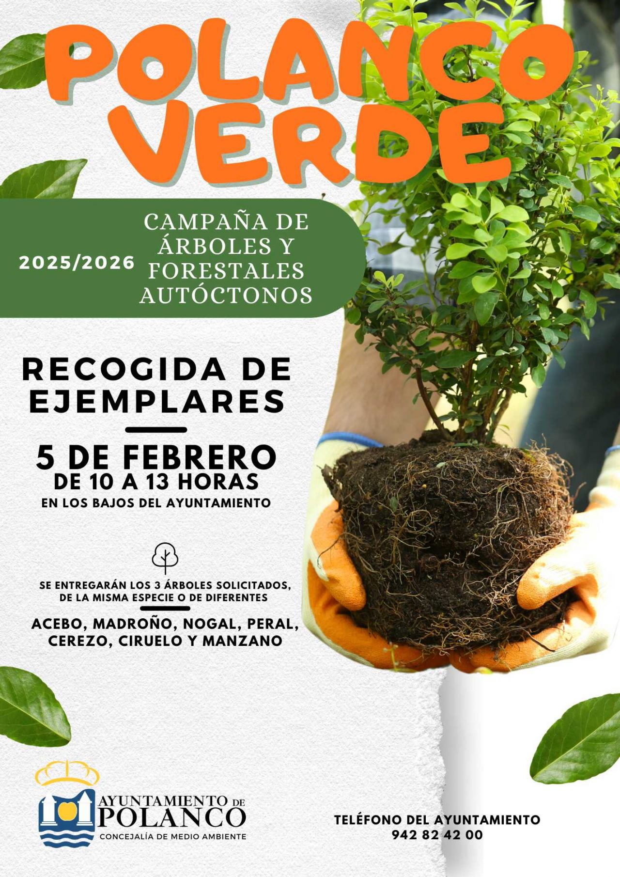 Cartel entrega de árboles 3l 5 de febrero de 2026
