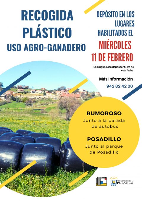 Recogida de plásticos de uso agroganaderos. Depósito el miércoles 11 de febrero