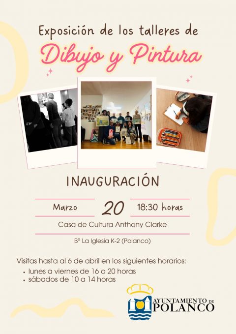 Cartel exposición talleres municipales de dibujo y pintura curso 2025 / 2026