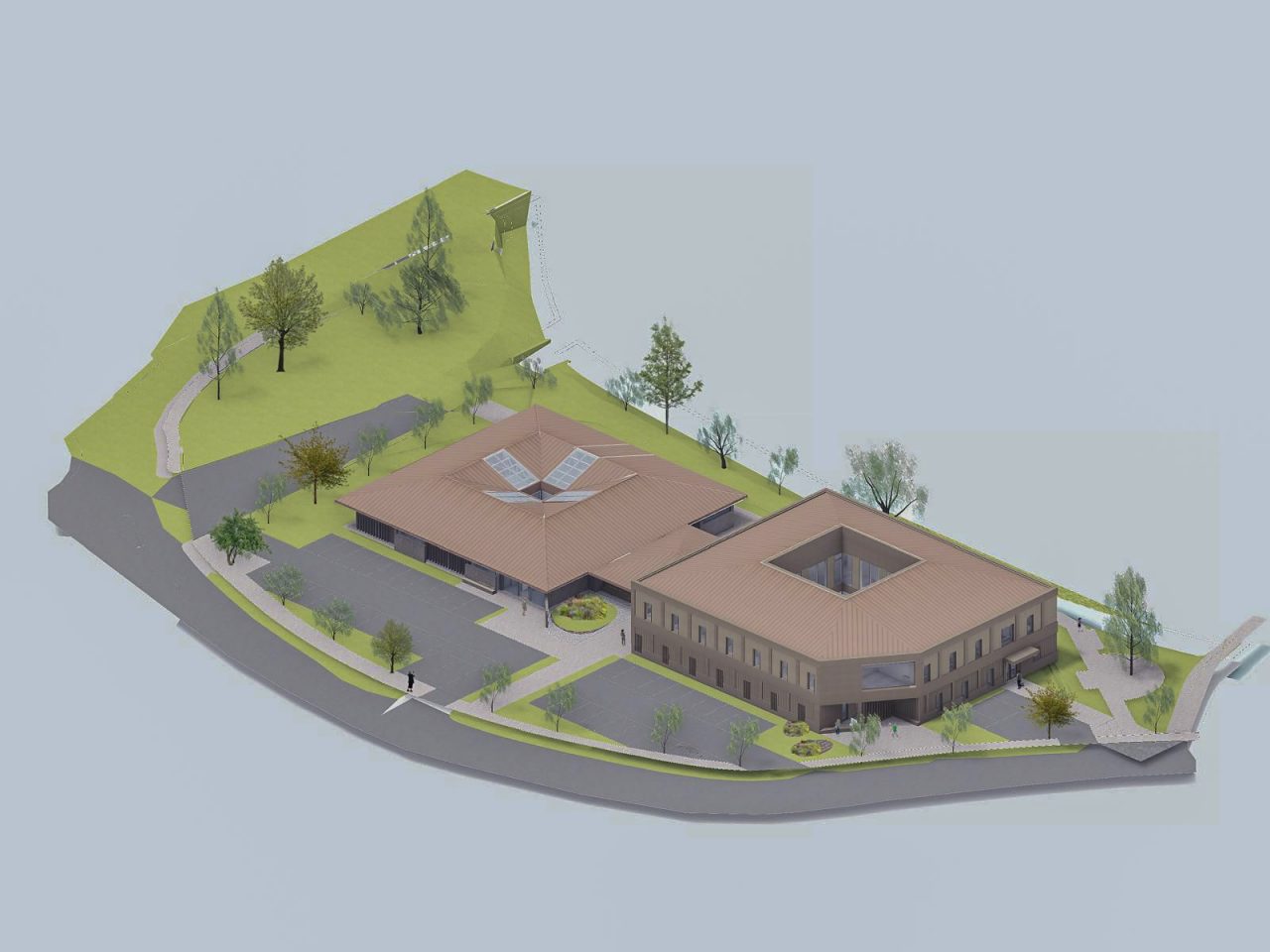 Maqueta sobre cómo quedará la ampliación del centro de salud de Polanco