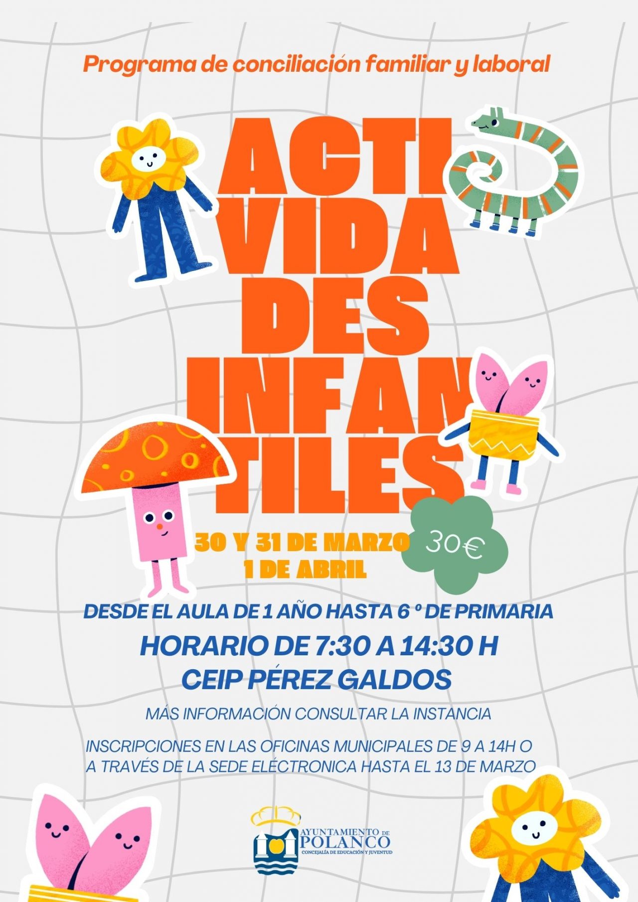 Cartel programa de conciliación familiar Semana Santa 2026