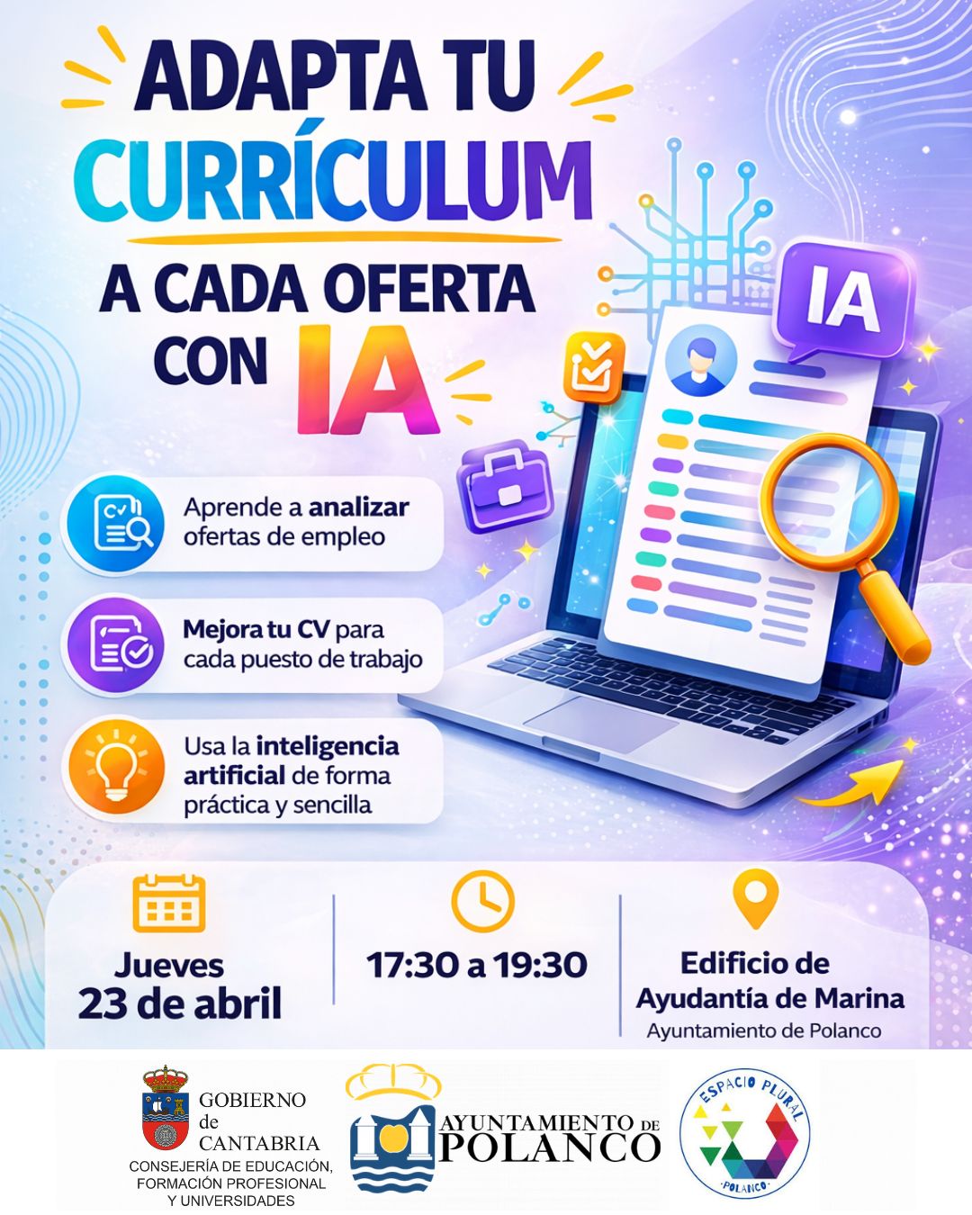 Cartel curriculum con Inteligencia Artificial