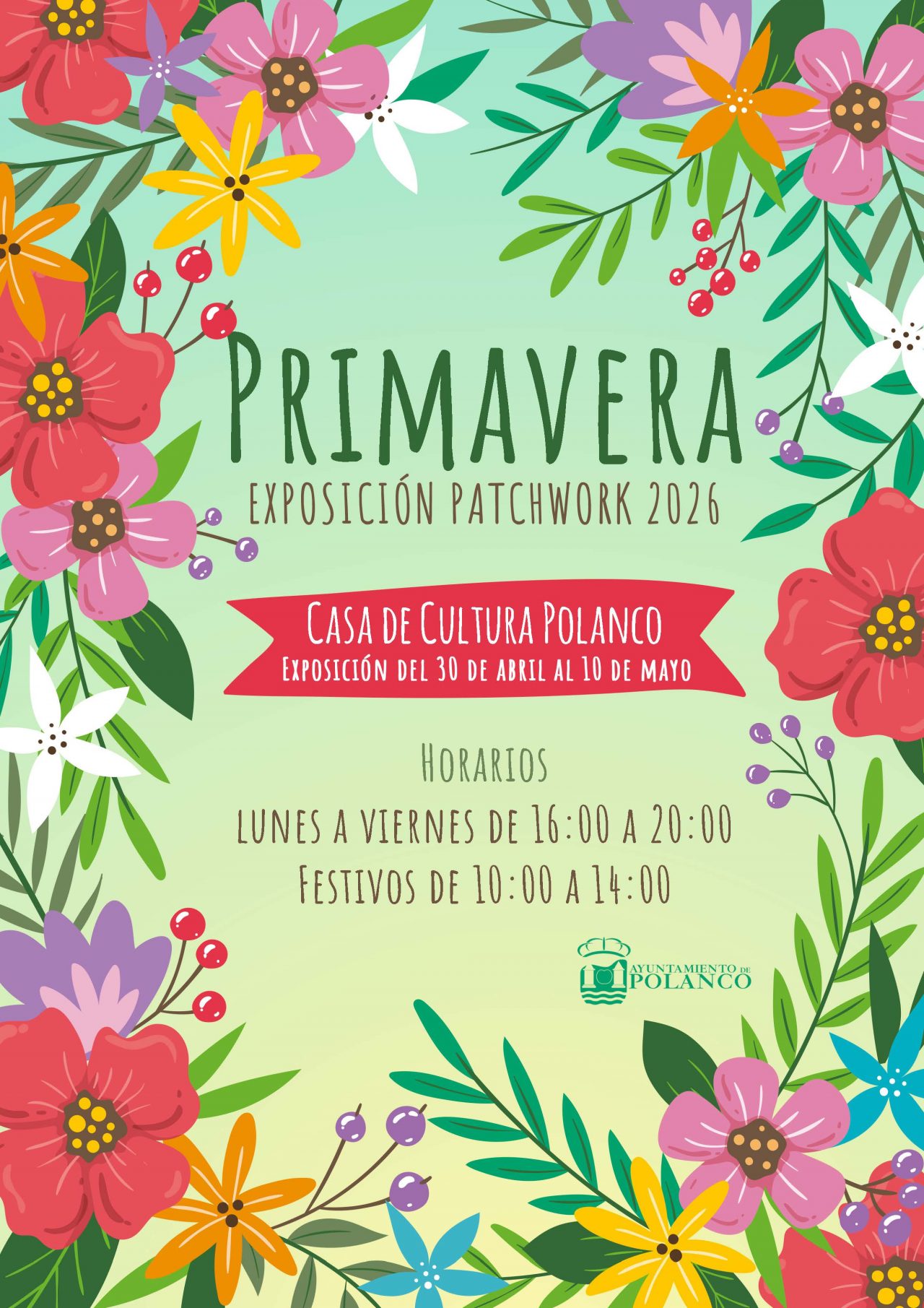 Exposición de patchwork del 30 de abril al 10 de mayo en la Casa de Cultura