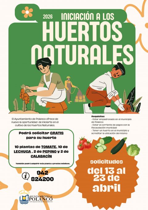 Cartel huertos naturales solicitud abril