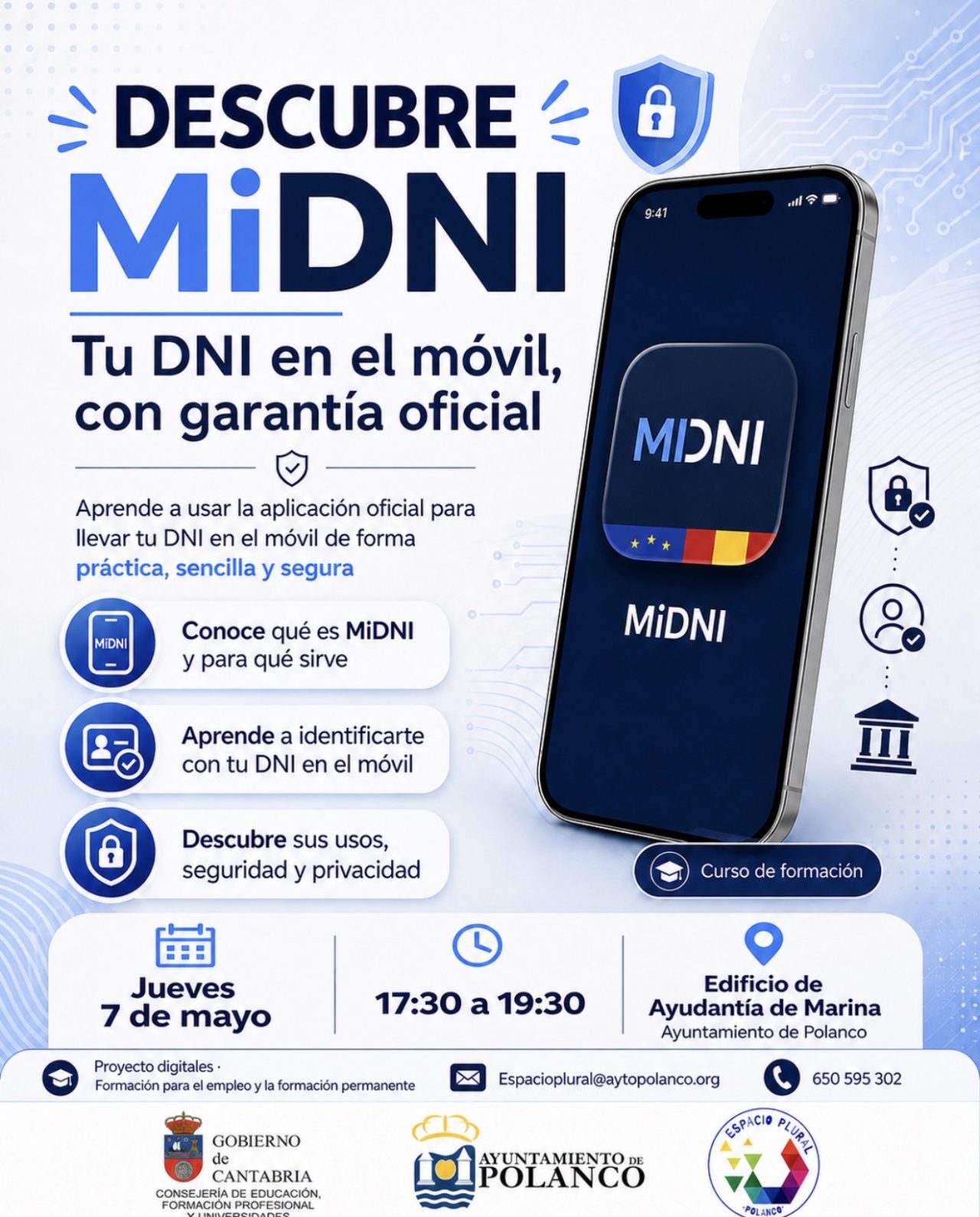 Cartel sesión formativa MiDNI