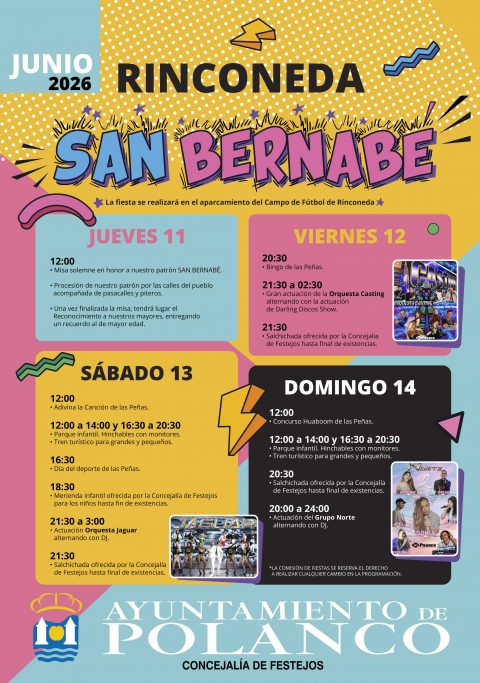 Cartel fiestas de San Bernabé en Rinconeda