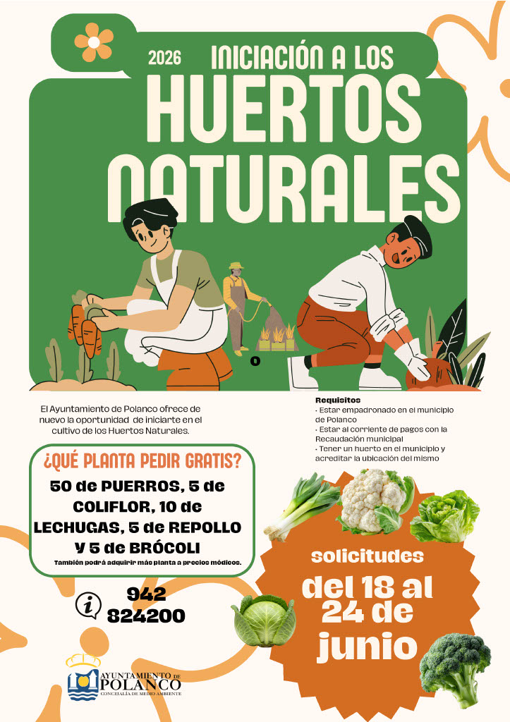 Cartel solicitud planta huertos naturales junio