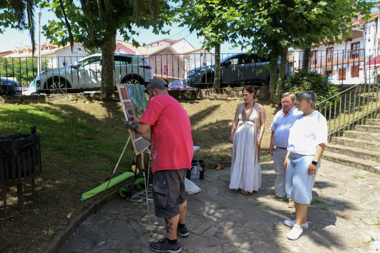 Pintores participantes en el Concurso Nacional de Pintura al Aire Libre del pasado año