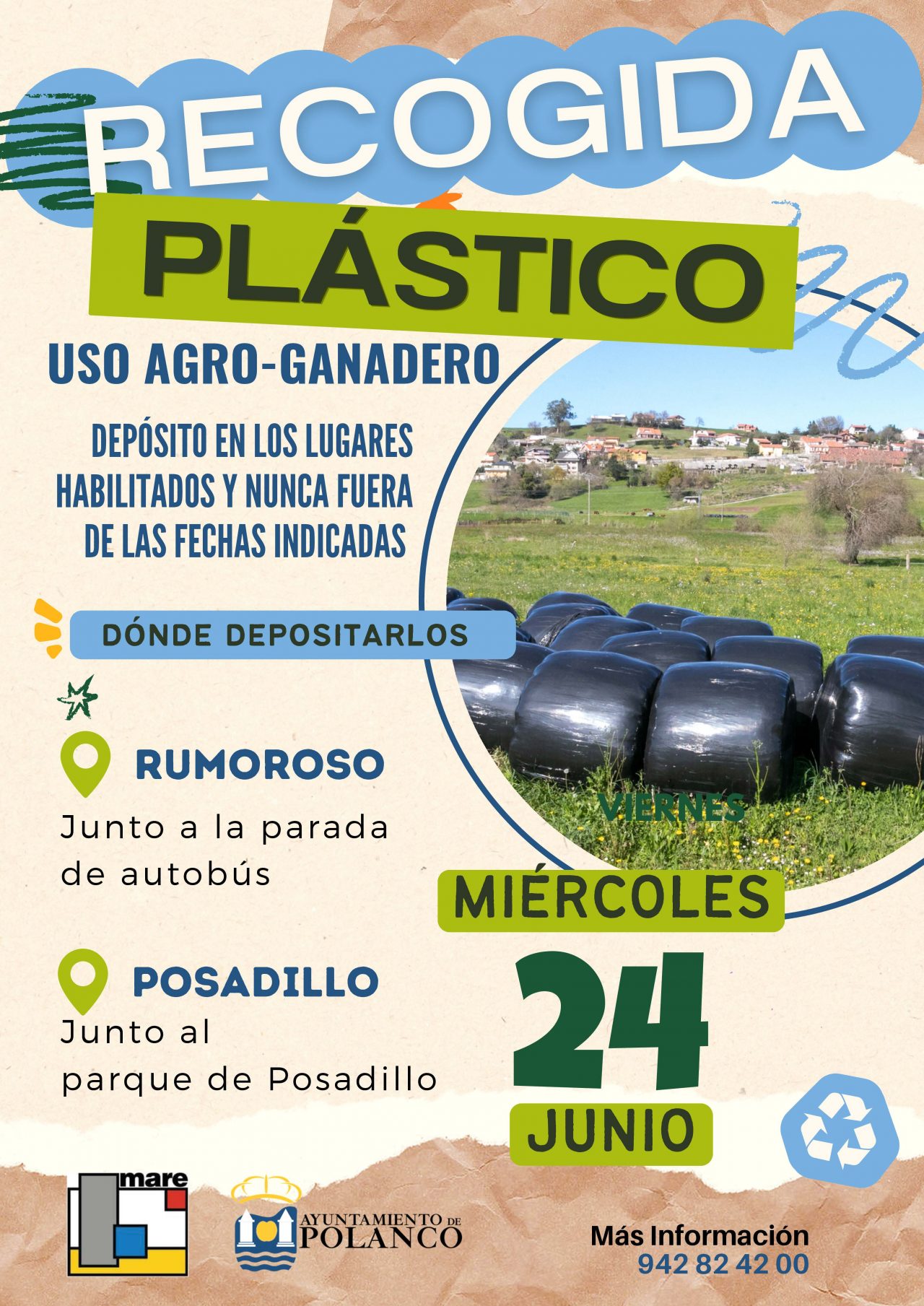 Cartel recogida plásticos agroganaderos junio
