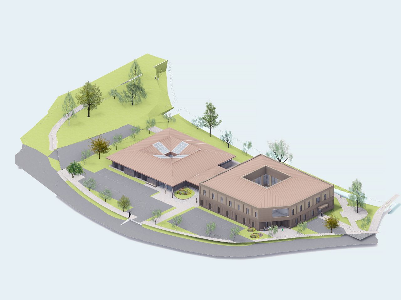 Infografía de cómo quedará el nuevo centro de salud de Polanco que el Gobierno de Cantabria acaba de adjudicar