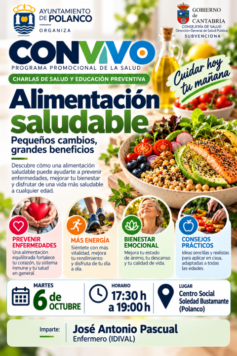 Cartel CONVIVO programa de alimentación saludable